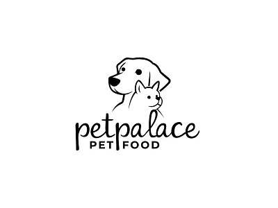 Pet Palace Logo Project animal branding cat dog logo creative logo cute logo design dog cat logo graphic design illustration logo pet food logo pet line art logo pet palace logo ui vector