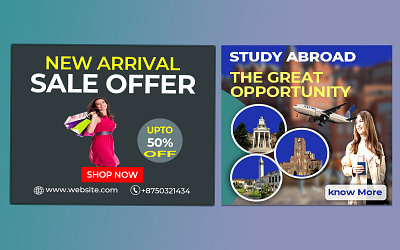 New Arrival Sale & Study Abroab Banner banner add graphic design photoshop web banner