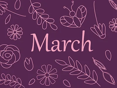 It's almost here... banner design floral flowers graphic march purple