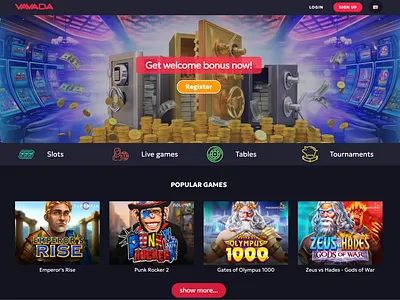 Vavada UI/UX Design casino design illustration ui