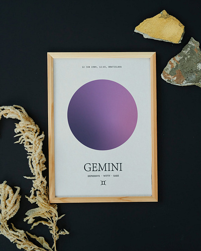 Gemini Poster #gradient astrology gradient graphic design illustration illustrator