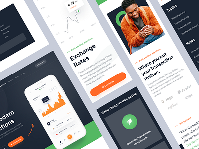 Banksin - Responsive Website Design app bank finance landing page mobile design responsive web web design website