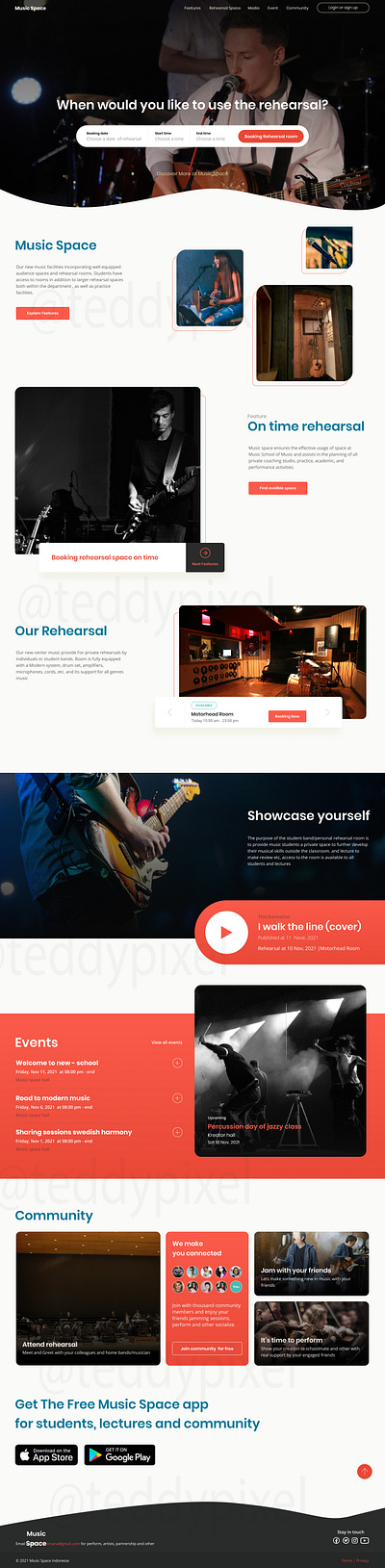 Music Rehearsal Reservation design graphic design ui ux web web design