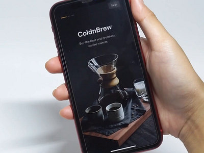 ColdnBrew - Mobile App Interaction ☕️ animation app card classic clean coffee interaction market market place minimalist mobile mobile app motion graphics principle product prototype shop splash screen ui ux