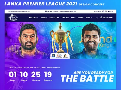 Lanka Premier League 2021 - Concept Design 🚀 branding creative ui cricket design illustration ipl logo lpl sport website sports sri lanka ui ui design ux ux design web design