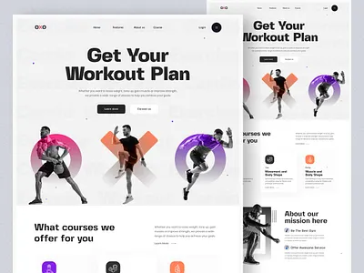 OXO - Fitness Landing Page appdesign design fitnesstemplatedesign fitnessuidesign fitnessweb fitnesswebsitedesign gym gymweb gymwebsitedesign landing page design landingpage minimal modern design template ui uiuxdesign webappdesign webdesign workoutlandingpage yougawebdesign