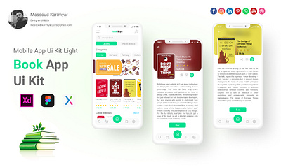 Mobil App Ui Book App app book design graphic design mobile ui ux