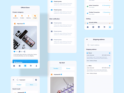 Bakulan - Ecommerce Mobile Apps UI KIT app design e commerce ecommerce feed home marketplace mobile app my cart online store product selling shop app shopping app shopping cart store app ui design ui kit