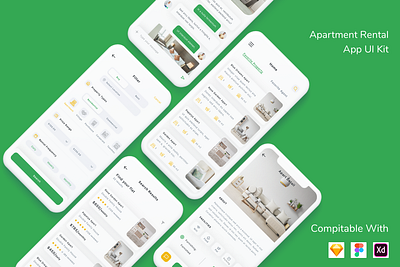 Apartment Rental App UI Kit apartment app rent rental ui ui kit ux