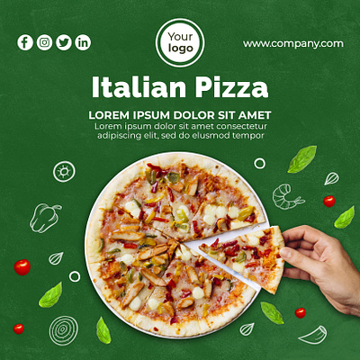 Italian Pizza Food Flyers Design branding graphic design logo