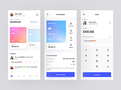 E-Wallet App app banking card clean e wallet finance fintech m banking minimalist mobile ui ui design wallet