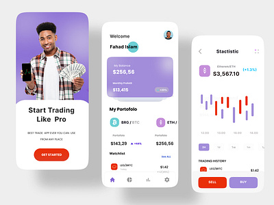 Cryptocurrency trading App Design app design bank bitcoin crypto crypto currency crypto exchange crypto wallet cryptocurrency cryptocurrency app design ethereum finance app financial app fintech investment app mobile app trade ui ux