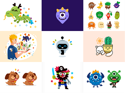 Best 9 2021 alien animal best 9 cartoon cat characters children creative dog dragon flat food funny graphic design illustrations logo mascot monsters pirate vector