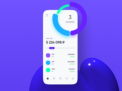 Investment App | Assets 3d analytics app data design design studio graphic design interaction interface investment mobile mobile app money statistics ui ux