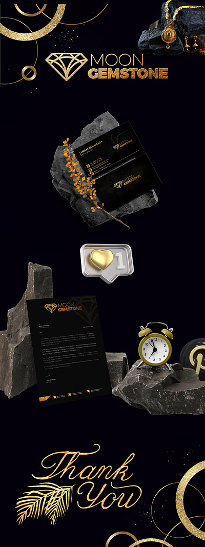 Business Card Design | Moon Gemstone a4 design branding company profile creative design design illustration logo ui ux vector
