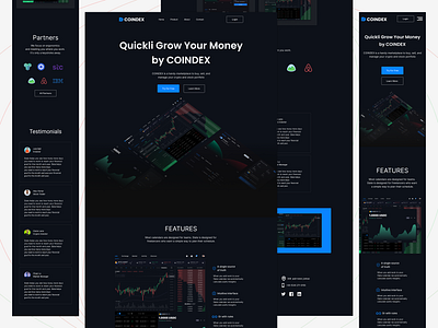 Trading Platform Landing app binance bitcoin btc chart coin design dex eth exchange logo money nft trade transfer ui ux web website