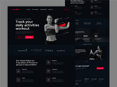 wrokOut. - Online Personal Training website branding design icon illustration landing page terbaru terpopuler trend ui ux web website