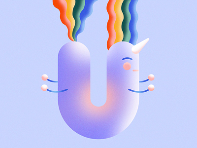 U for Unicorn 36 days of type abc alphabet animation editorial illustration illustration illustrator minimal relax sound design type typography