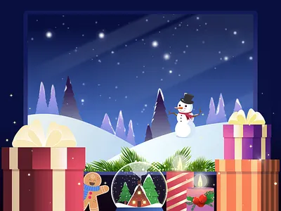 Happy Holidays! 2d animation after effects art christmas colors design holidays illustration motion graphics new year snow vector