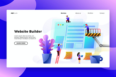 Building Website - Banner & Landing Page app banner page branding chef concept design development html icon illustration landing landing page technology ui ui design ux ux design web webapp website