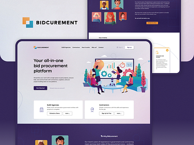 Bidcurement agency branding business design developer graphic design homepage illustration landing page main page mdevelopers motion graphics ui ux ux design vector web web design web development website