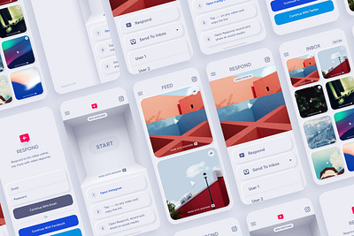 Respond – Neumorphic App Kit branding design designposter graphic design illustration instagram multi purpose neumorphic neumorphic app neumorphic app kit one page website signup trivia game ui ui kit uiux ux video web development web maintance