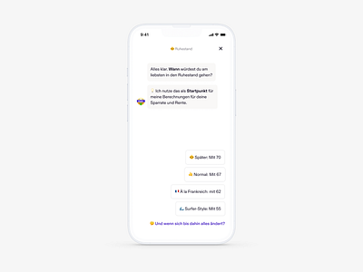 Chatbot Financial Planning app berlin chat chatbot conversation conversational ui finance input investing messages minimal ui