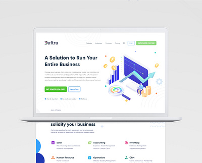 Daftra SaaS Landing Page dashboard design erp landing page platform product design saas ui web design