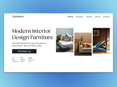 Simplistic modern interior website design home page homepage design int interior design interior website landing page design simplistic website ui website website website design