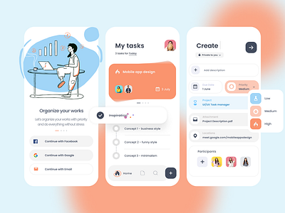 Tagem - Task Management App android app design illustration ios management minimalist mobile app project project management task task app task management task manager to do app to do list ui ux