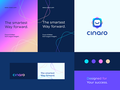 Cinaro - Identity system abstract ai branding clever crypto design gradient icon identity logo mark minimal nft pattern tech ui web