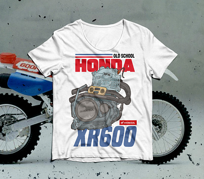 xr600 tshirt illustration tradicional