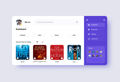 Opus - Online Book Library Dashboard app bookapp design ui ux website