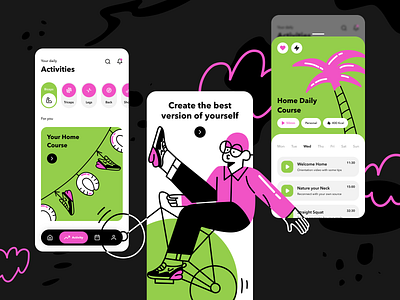 Fitness App - Activities activity app fitness fitness app gym illustration illustration app illustration design mobile app mobile ui running sport ui ui design ui illustration ui ux user interface ux ux design workout