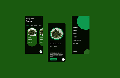 Cannabis Ordering App app design ui design