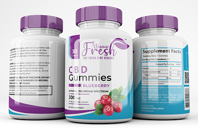 Blueberry CBD Gummies Label Design bottle design bottle label branding cbd packaging design graphic design gummies illustration labeldesign labels logo packaging packagingdesign productlabel supplementlabel