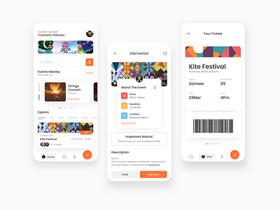 Event & Festival App Ui Design app app design app ui clean design design event app event app design event app ui minimal mobile app ui ui design ui ux uidesign uiux user interface design