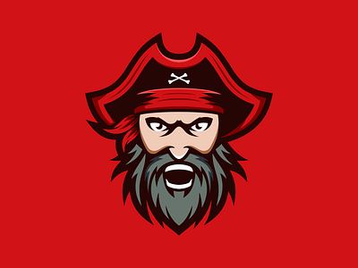 Old Pirate branding character design esports gaming helmet logo mascot pirate vector