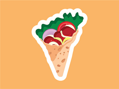 Kebab vector branding burito food illustration kebab meat packaging