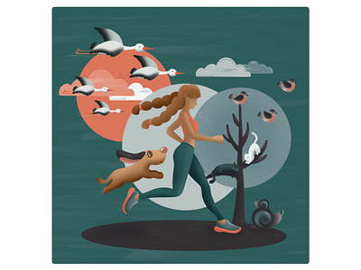 running views animals art character creative drawing girl girl character graphic design illustration people person procreate procreate art run runner runner girl running sport sport girl иллюстрация