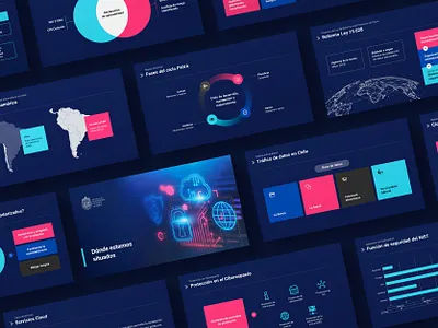 Online Class Slides - Cybersecurity Course class course creative design e learning online powerpoint template uc chile