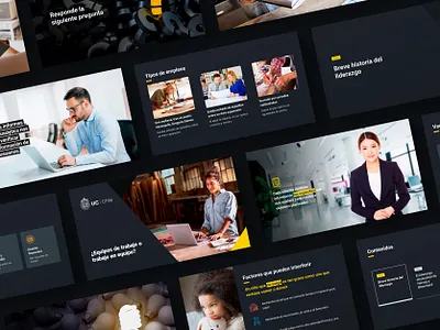 Template Masterclass slides - UC Chile (dark version) class course coursera creative design e learning online powerpoint template uc chile