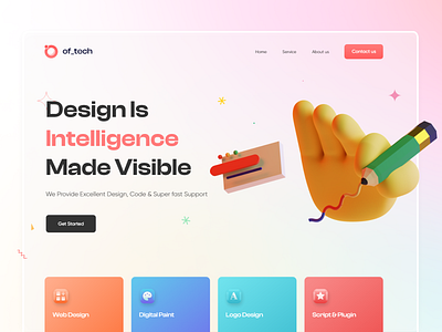 Design Agency 3d agency branding business clean corporate digital graphic design header homepage landing page design logo marketing minimal startup studio ui design uiux web website design