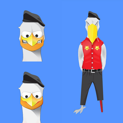 Captain Stork character illustration illustration