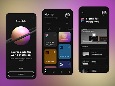 Application with course design app application courses design inspiration ui