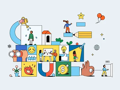 How to Keep Top Talent 2d illustration character design digital editorial editorial illustration flat graphics illustration illustrator leadership line logo minimal retain talent talent tech vector work workspace