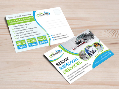 Snow Removal Postcard Design cleaning creative postcard door hanger driveways flyer graphic design ice marketing design parking lots postcards print design removal sidewalks snow snow cleaning snow removal unique design walkways