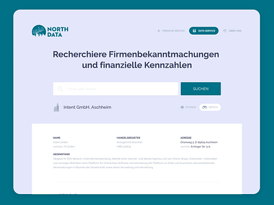 North Data - Website Design Concept european north data research smart ui understandable ux web