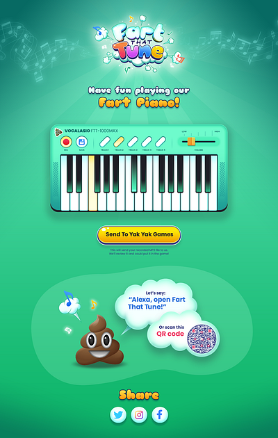 Fart Piano - Website Design design desktop fart funny keyboard mobile piano play tune website