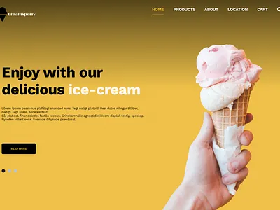 Ice-cream landing page figma photoshop ui ux webdesign